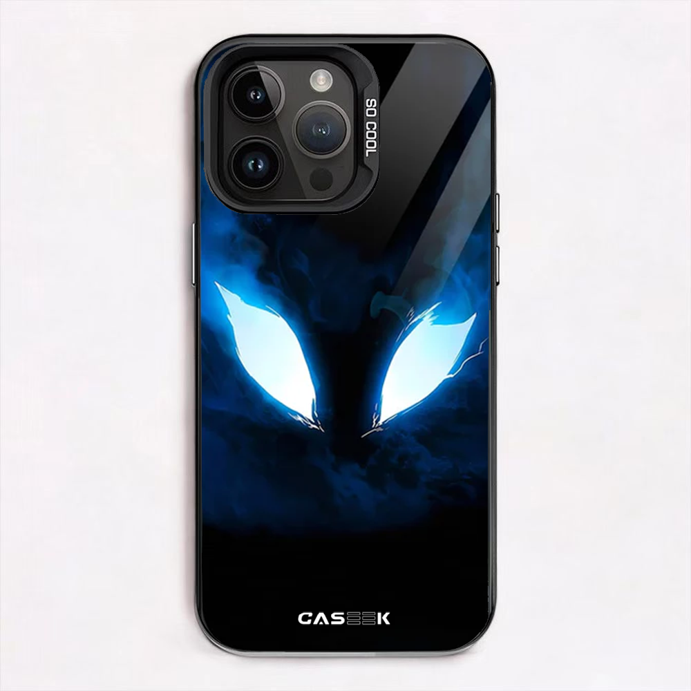 Glowing Blue Eyes iPhone Case