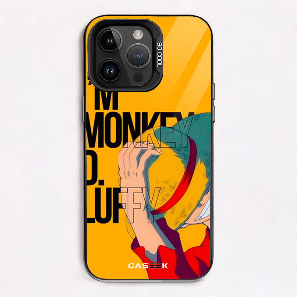 Luffy Typography Yellow iPhone Case