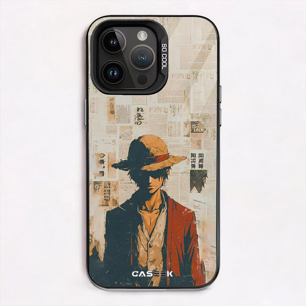 Luffy Newspaper Backdrop iPhone Case
